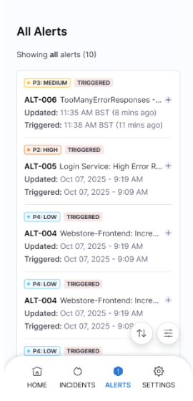 Alerts List View